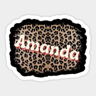 Amanda Name on Leopard Sticker